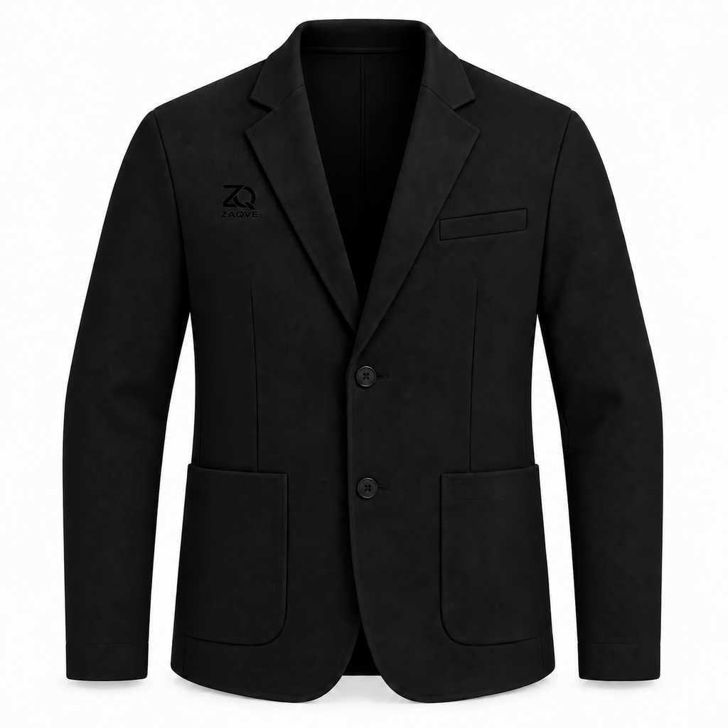 ZAQVE Noir Modern Knit Blazer | Black
