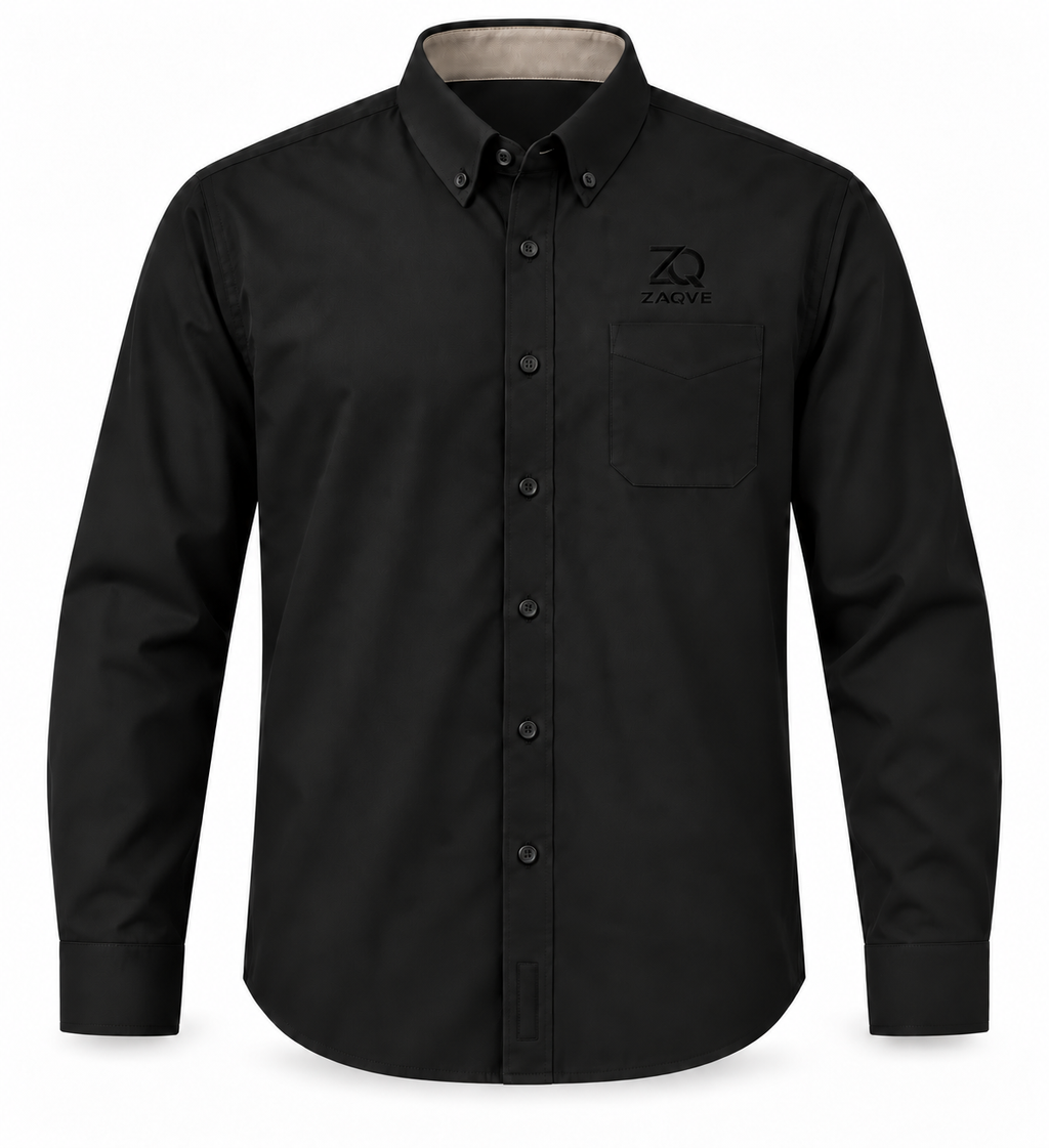 ZAQVE Noir Button-Down Shirt | Black