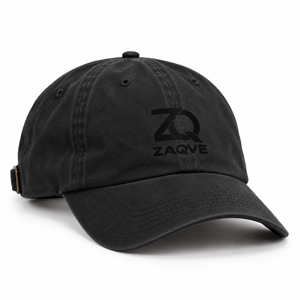 ZAQVE Noir Curved-Brim Cap | Black