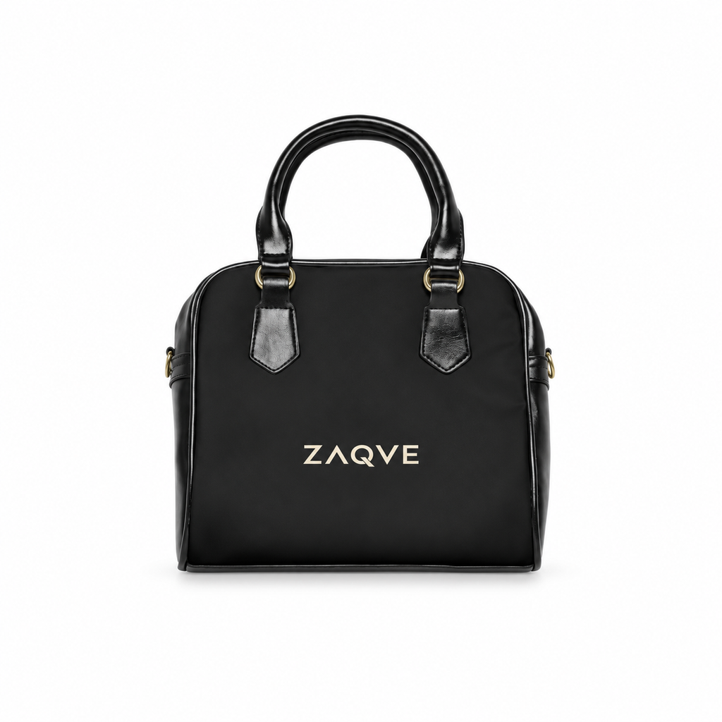 ZAQVE Noir Signature Shoulder Bag — Vegan Leather — product view