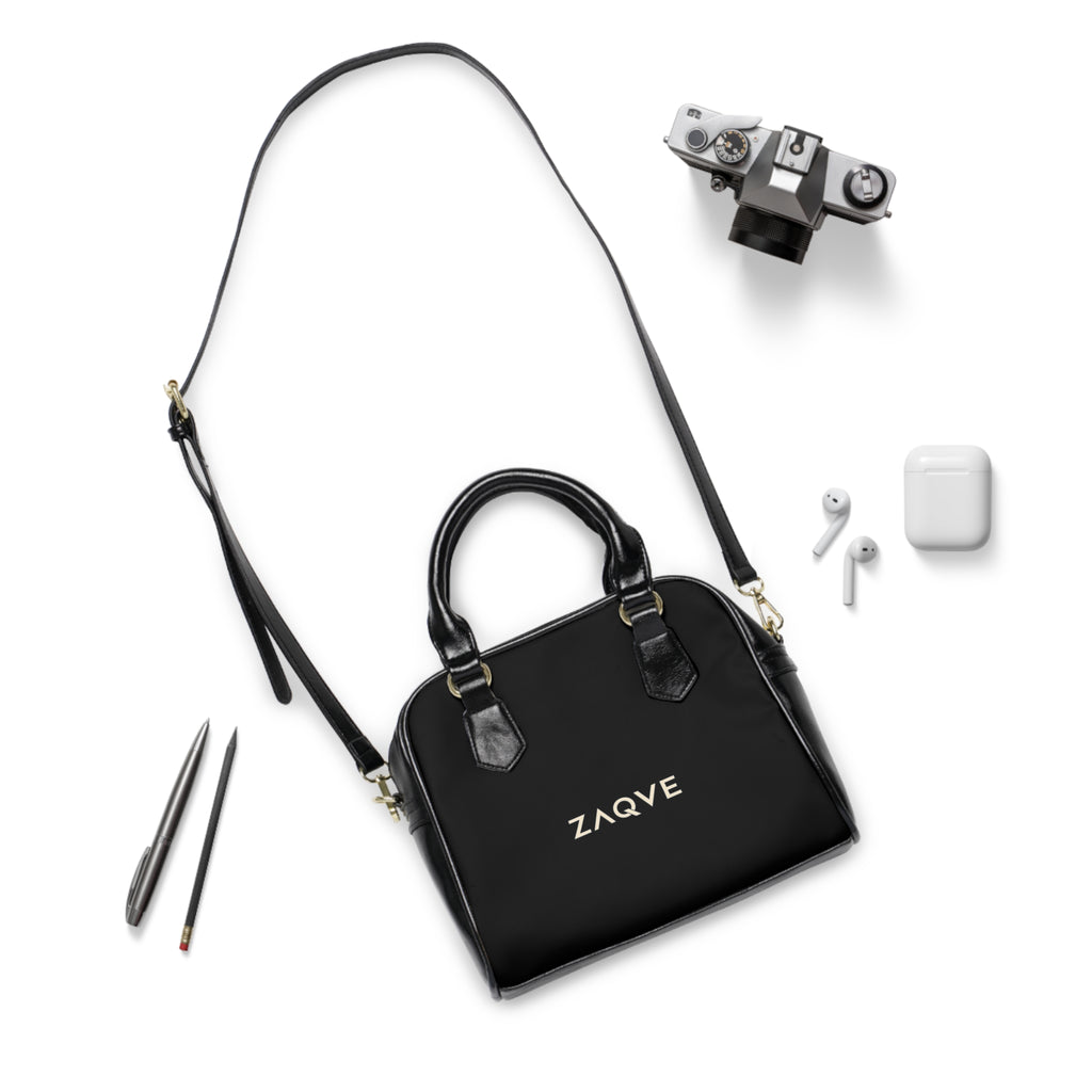 ZAQVE Noir Signature Shoulder Bag — Vegan Leather — product view