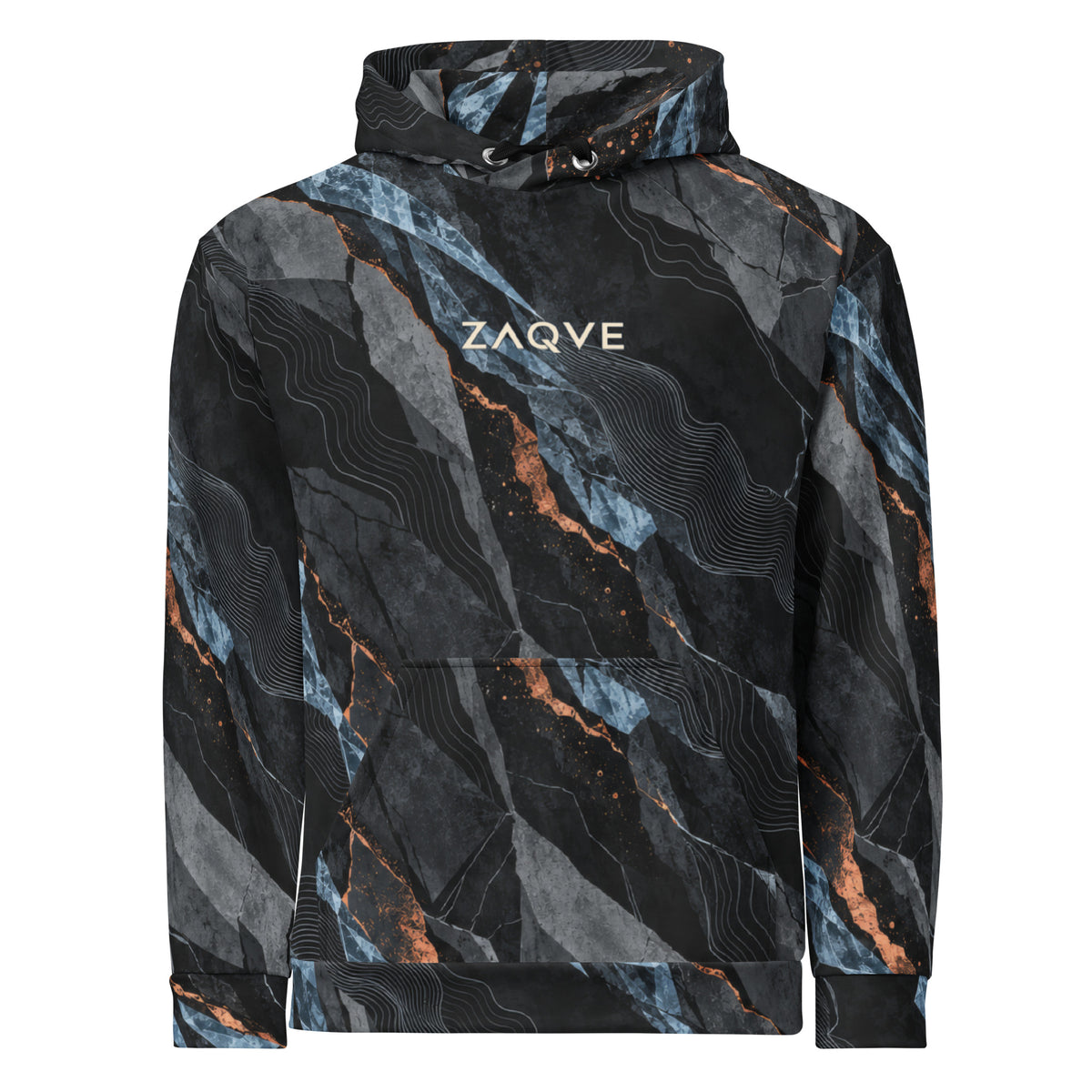 ZAQVE RIFT — Winter Signal All-Over Print Hoodie — product view