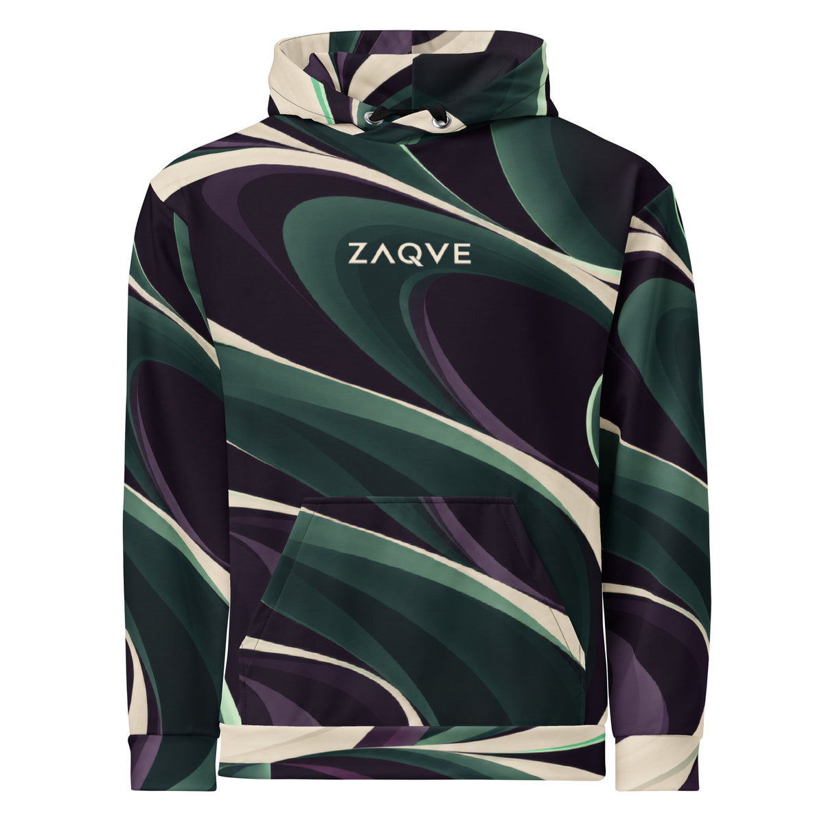ZAQVE ORBIT — Night Current All-Over Print Hoodie — product view