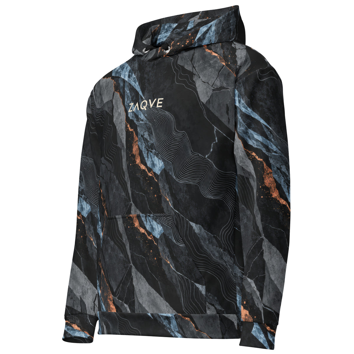 ZAQVE RIFT — Winter Signal All-Over Print Hoodie — product view