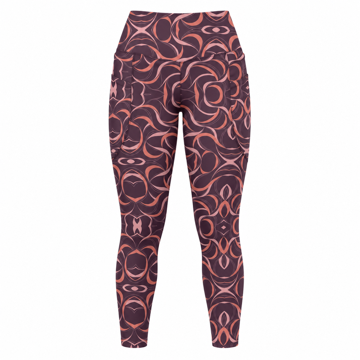 ZAQVE pulse plum leggings — ghost mannequin product view